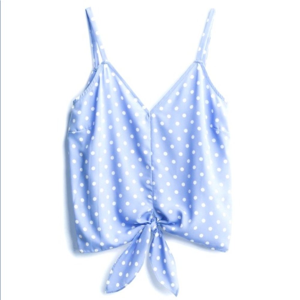 Vixbe Dixie Blue Polka Dot Summer Tank Top